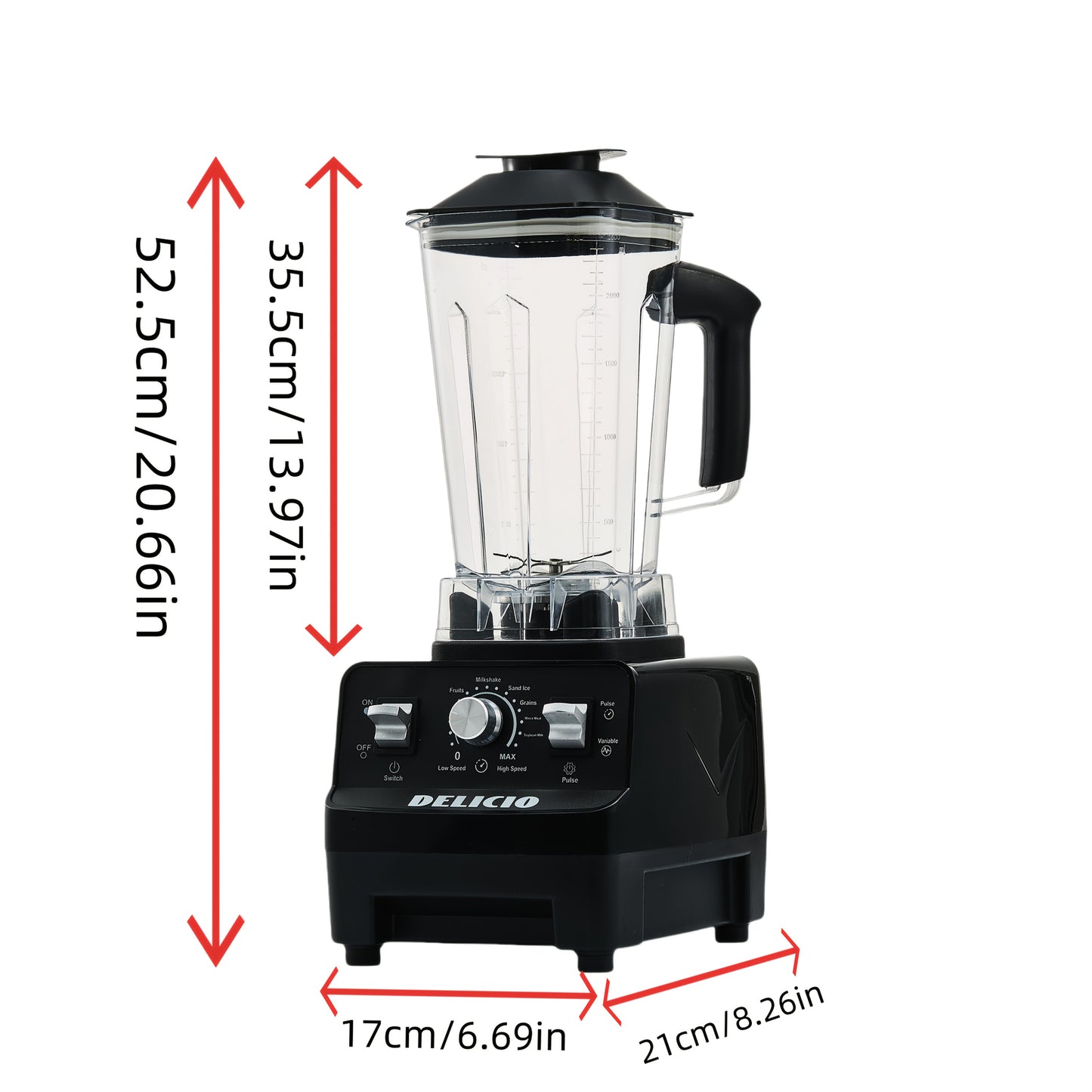 Delicio Countertop Blender, Mixer, Powelful Motor, With 2 Speeds And Pulse, Meets The Nutritional Needs Of The Whole Family, Easily Makes Smoothies, Milkshakes, Juices And Unlocks N Kinds Of Delicious Flavors, Blender For Kitchen, Licuadora