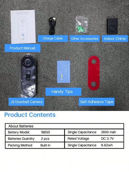 Wireless Smart Video Doorbell Camera