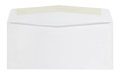 Quality Park #10 Envelopes, Letter Size White Mailing Envelopes, 4-1/8x9-1/2 Inch, No Window Business Envelopes, Gummed Closure, 500/Box (QUA90020)