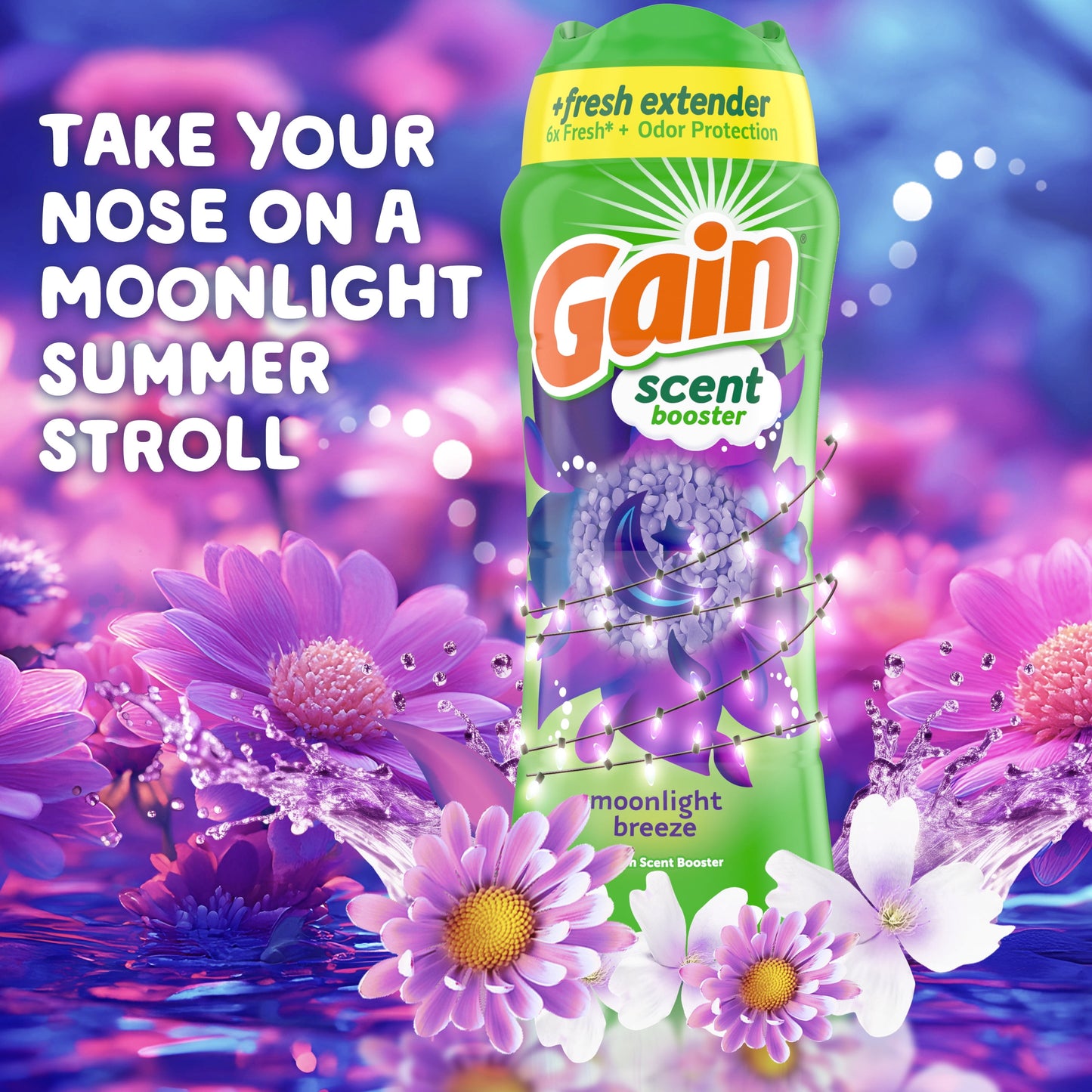 Gain Fireworks In-Wash Scent Booster Laundry Beads, Moonlight Breeze Scent, 24 oz