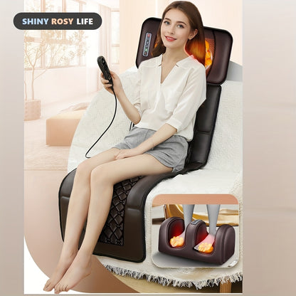 Full Body Massage Pad, 10-zone Wave Vibration, Kneading Massage Pillow, Foot Calf Massage, Back Hot Compress, Storage Bag Included. Mother's Day Gift, Fathers Day Gif