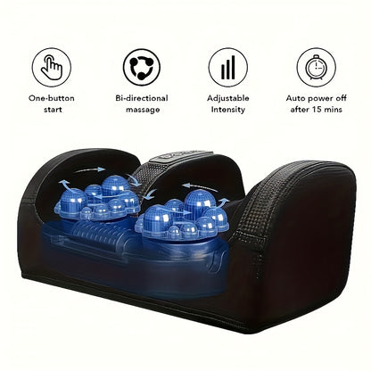 Nuvrek Foot Massager, Perfect for Athletes Foot Muscle Relaxation with Compression Heating, Promotes Blood Circulation, Father's Day Gift Mother's Day Gift, Black