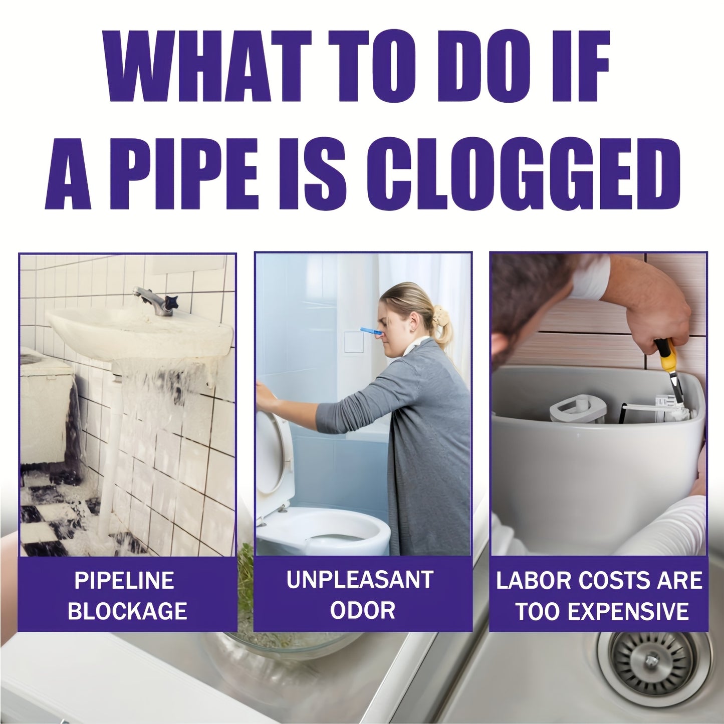 Powerful Duct Unclogger, Powerful Duct Cleaner, Quick Kitchen Toilet Duct Cleaning Tool, All Round Powerful Cleaning Tool for Home Use