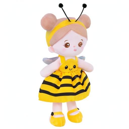 OUOZZZ 12.6" Soft Baby Doll - Toys for 1 Year Old Girl Ideal Birthday Baby Girl Gift, Snuggle Buddy for Infants Yellow Bee Dress