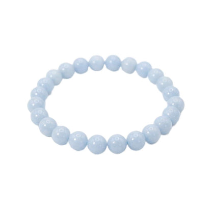 The Vida Handmade AAA+ Quality Crystal Stretch Elastic Bracelet - Nature Gemstone - Jewelry Gift - Holiday Gift - For Women & Men (Angelite)
