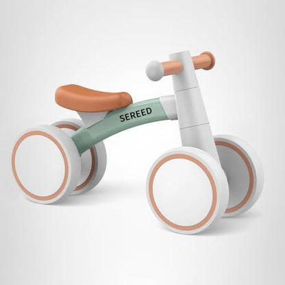 SEREED Baby Balance Bike for 1-2 Year Olds - 4 Wheels, First Bike for Toddlers, Birthday Gift (Green)