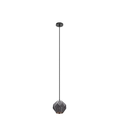baunoisk Pendant Light Industrial Vintage Pendant Lamp Retro Farmhouse Ceiling Hanging Light Fixture Black Metal Creative Geometric Diamond Shade Pendant Lighting for Kitchen Island