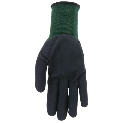 MUD Bamboo Flex Garden Gloves, Moisture-Wicking & UV Protection Polyurethane/Nitrile Coated, Enhanced Grip, Puncture Resistant, Green/Black, Large (SM7197G/LXL)
