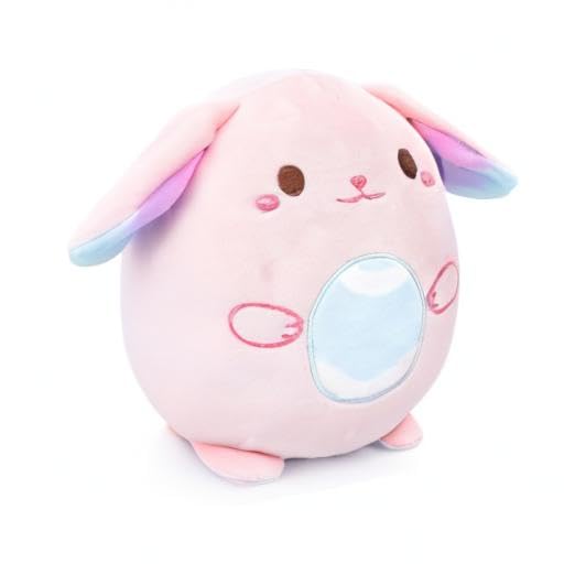 Hagusahuo Easter Stuffed Animal Bunny Plush, 8inch Pink Easter Bunny Stuffed Animal with Egg for Kids, Cute Easter Basket Stuffers Soft Rabbit Doll Toy Gift for Girls Boys Party Favors