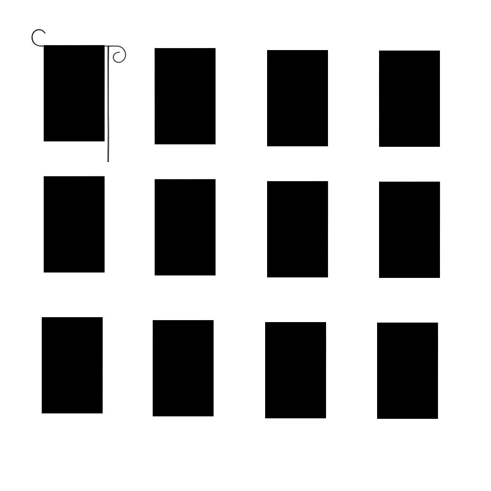 FLAGLINK Solid Black Blank Garden Flags 12x18inch - Heavy Duty Double Sided Plain DIY Flags - Outdoor Yard Decorative Flags For Vinyl (HTV) Heat Press Custom Garden Yard Decorate - 12 Pcs Pack