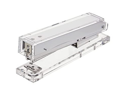 Kantek Clear Acrylic Desk Stapler, Large Capacity Holds a Full Strip of Standard Staples, 1.4" x 6" x 2.3", Non-Skid Feet, Office Organizer, Desk Accessory