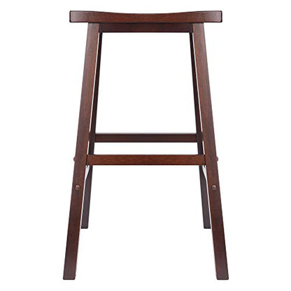 Winsome Satori Saddle Seat Counter Stool, 29" in Black, Classic Backless Bar Chairs for Kitchen & Dining Room Seating, Timeless Essential Furniture for Home, Dorm, Apartments