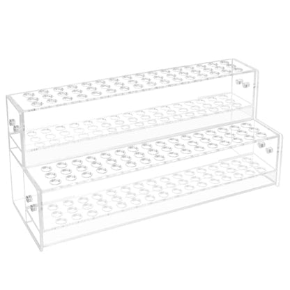 96-Slots Acrylic Pen Holder,2-Tier Pen Display Stand for Craft Shows,12mm Beadable Pens Stand Paint Brush Holder Pencil Organizer Makeup Brush Rack Art Brush Organizer for Office Desk School Supplies