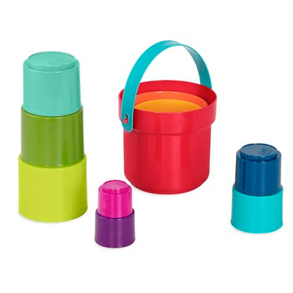 Battat – Stacking Toy – Educational & Dexterity Toy – Nesting Cup Playset – Water & Beach Toys – 18+ Months – Stack Up Cups, Medium, 10 Pieces Set