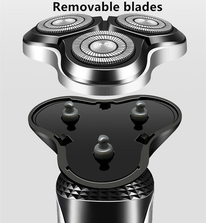Electric Shaver Mens Razor Rotary Waterproof Pop-Up Beard Trimmer Wet Dry Cordless Nose Hair Clipper Barber Shaving Machine
