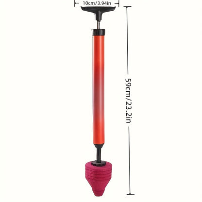 Heavy-Duty Air Pressure Toilet Drain Cleaner, Designed to Unclog Pipes, Featuring a Toilet Suction Cup And Effective for Sinks And Showers, with an Ergonomic Handle for Ease of Use.