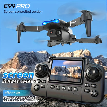 with 2 Batteries NEW Drone MAX Upgrade Edition Drone with Screen Control, Dual Camera, Obstacle Avoidance, Brushless Motor, Foldable Arms, Ldeal for Night Flying, Remote Control with Screen
