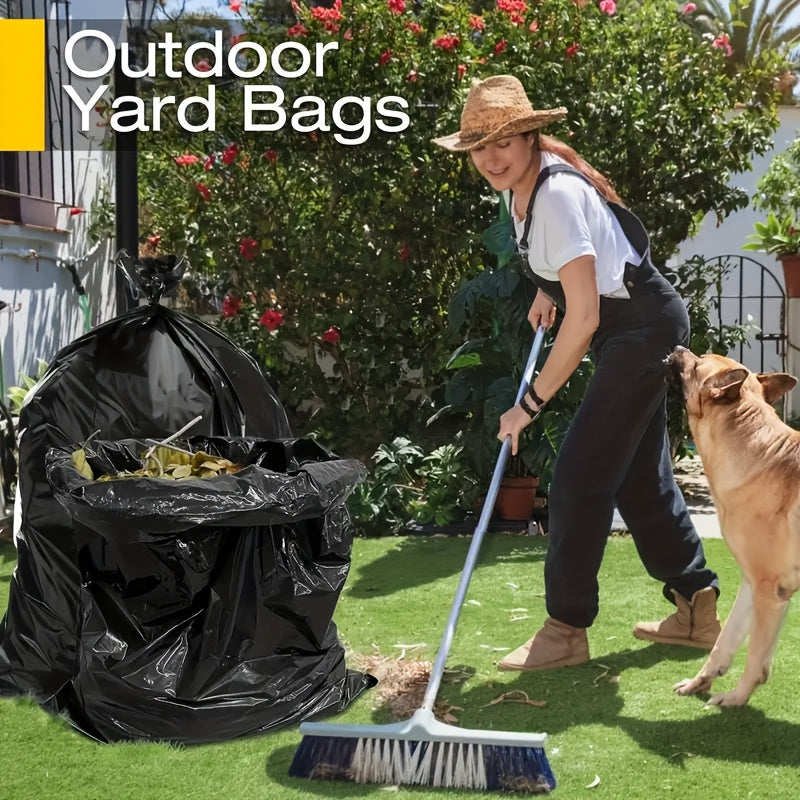 Heavy-Duty Trash Bags with a Capacity of 55-60 Gallons, Designed to Resist Tearing. Available in Packs of 50, 100, Or 150, These Black Bags Are Perfect for Gardening Tasks And Outdoor Activities. They Are Suitable for Both Residential And Commercial