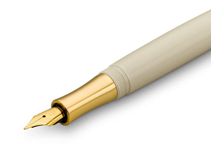 Kaweco STUDENT 70's Soul Fountain Pen - Premium Nostalgic Pen in Orange and Cream with Golden Details - F (Fine) Nib