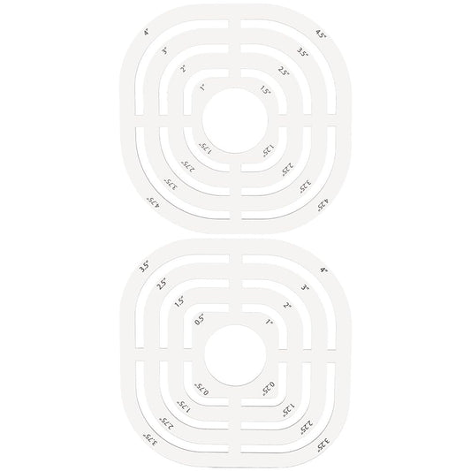 INFUNLY 2 Sizes Curved Corner Template 0.25~4.75" Acrylic Arch Templates Clear Rounded Corner Sewing Tool Curved Corner Cutter Quilting Ruler for Patchwork Sewing DIY Craft 3 MM Thick