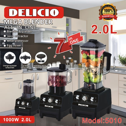 Delicio Countertop Blender, Mixer, Powelful Motor, With 2 Speeds And Pulse, Meets The Nutritional Needs Of The Whole Family, Easily Makes Smoothies, Milkshakes, Juices And Unlocks N Kinds Of Delicious Flavors, Blender For Kitchen, Licuadora