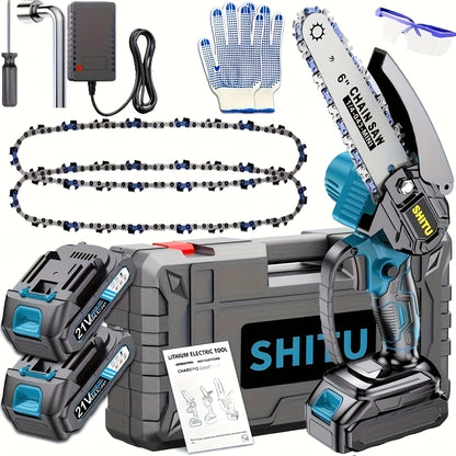 Mini ChainsawCordless, Lightweight & Portable Handheld Electric Tree Cutter with Splash Guard, Security Lock, Optional Rechargeable Battery, And Safe Trimming for Quick Cutting Of Tree Branches, Courtyard, Household, And Garden, Gifts for Man.pruning