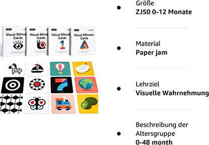 beiens High Contrast Baby Flashcard, 80 Pcs 160 Page Black White Colorful Visual Stimulation Learning Activity Card for Babies Ages 0-3-6-12-36 Months, 5.5'' x 5.5'' Newborn Infants Toys Gift