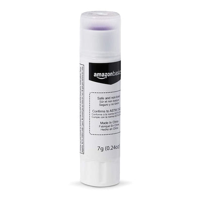 Amazon Basics Purple Washable School Glue Sticks for Classroom Supplies and Craft Projects, Dries Clear, 0.24-oz Stick, 60-Pack