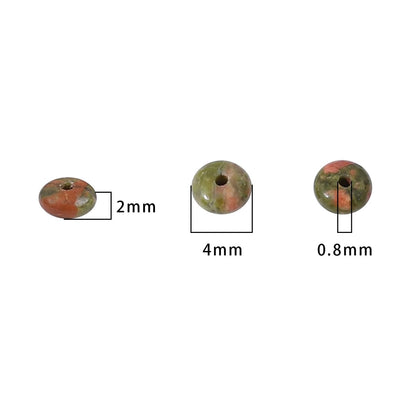 BEADIA Natural Unakite Disk Stone Beads 4x2mm 160pcs Rondelle Loose Semi Gemstone Beads for Jewelry Making Design