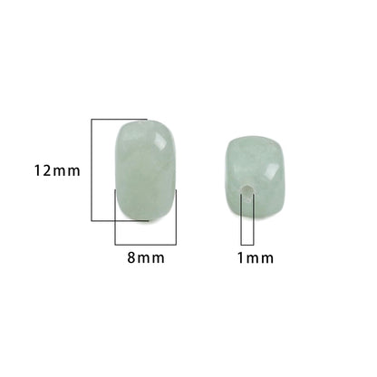 BEADIA Natural Light Green Aventurine Cuboid Stone Loose Semi Gemstone Beads for Jewelry Making 8mmx12mm 38cm/Strand