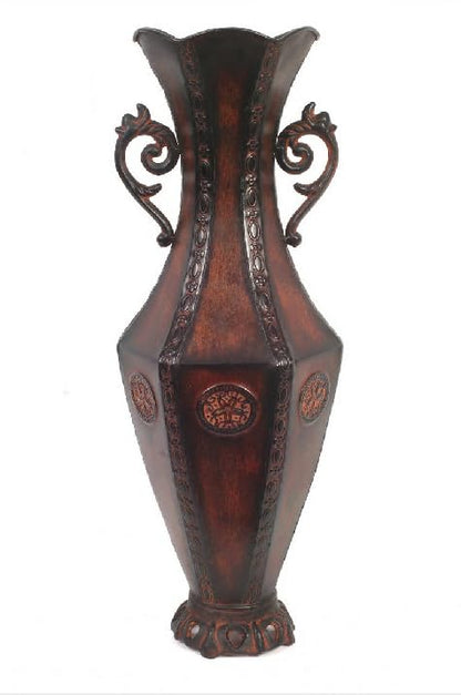 Hosley Decorative Embossed Metal Tall Floor Vase 24 Inch High. Ideal Gift for Weddings Party Spa Reiki Meditation Settings