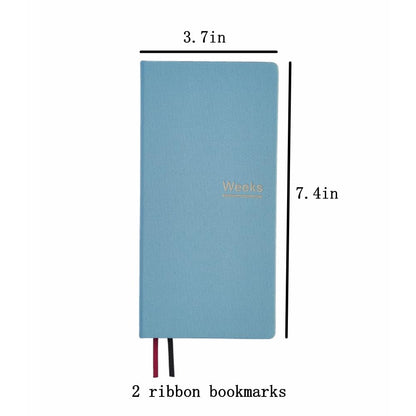 Undated Weekly Planner Notebook Pocket Organizer Appointment Book Journal Notebook A6 Week Plan Notepad (Sky blue with cover)