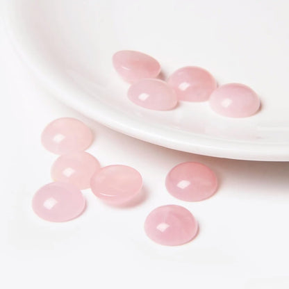20pcs 16mm Natural Stone No Hole Rose Quartz Semicircle Smooth Cabochons Beads Healing Chakra Crystal Stone Bead for Jewelry Making Rings Earrings Necklace Bracelet DIY Crafts