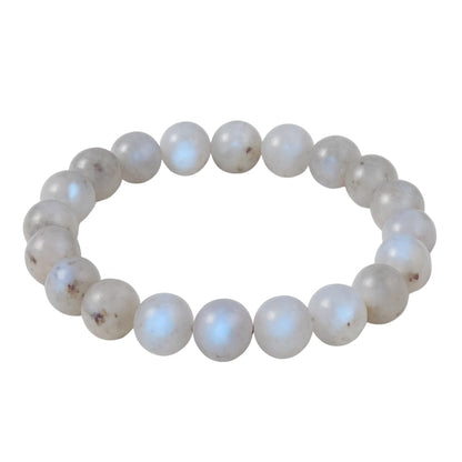 ANAYA AGATE Natural Moonstone Gemstone Bead Bracelet – Healing Crystal Bracelet for Women, Men, Teens – 8mm Round Beaded – Unisex Stretchy Gemstone Bracelet – Emotion, Relationship, Love, Christmas Gift Box