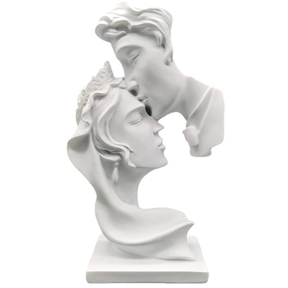 Yahu Lando Kiss Statues,Resin Statue Ornaments, Abstract Style Sculptures, Valentine's Day, Living Room Dining Desk Decorations,Bookshelf Decorative Objects,Modern Home Decor(White)