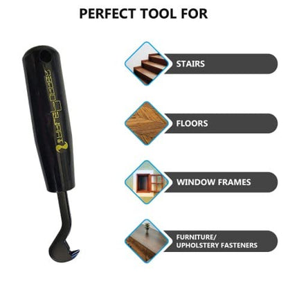 StaplePopper Mini – Heavy Duty Staple Remover Tool & Staple Puller | Fastest Hand Tool for Carpet Staples | Contractor Grade Staple Remover Stick for DIY, Upholstery & Flooring Projects