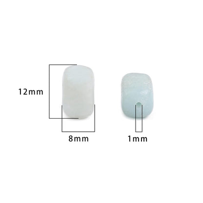 BEADIA Natural Amazonite Cuboid Stone Loose Semi Gemstone Beads for Jewelry Making 8mmx12mm 38cm/Strand
