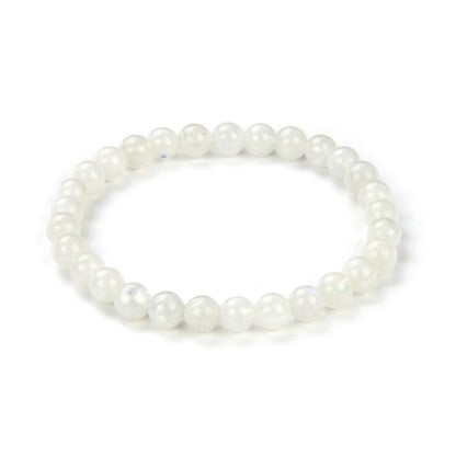 Adabele Real Natural Blue Flash Moonstone Bracelet 8 Inch Stretch Gemstone Beaded Bracelet Chakra Healing Crystal Stone Jewelry Women Mom Gift GB6-C37