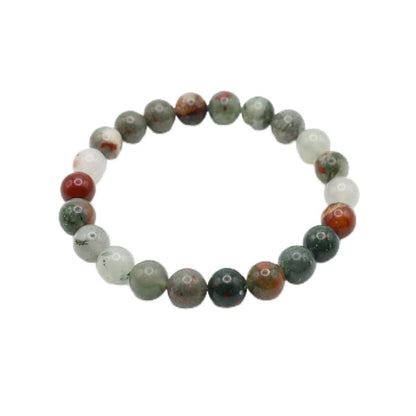 The Vida Handmade AAA+ Quality Crystal Stretch Elastic Bracelet - Nature Gemstone - Jewelry Gift - Holiday Gift - For Women & Men (Bloodstone)