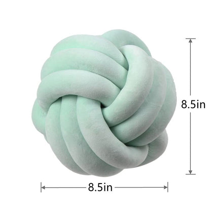 PUXU Knot Pillow Ball Round Cushion Pillows, Children Room Decoration Plush Toys Calming Stress Relief Toy (Mint,8.5in/22cm)