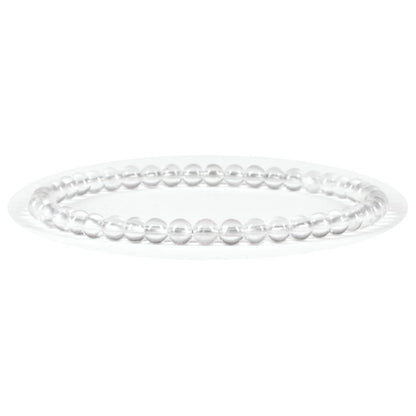Cherry Tree Collection - Small, Medium, Large Sizes - Gemstone Beaded Bracelets For Women and Men - 4mm Round Beads (Clear Quartz, Medium)