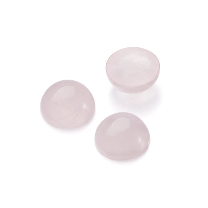 Fashewelry 50Pcs Natural Rose Quartz Cabochon Stone Half Round Beads 6mm Tiny Flat Back Gemstone Chakra Healing Crystal Cover Cabs for Jewelry Making