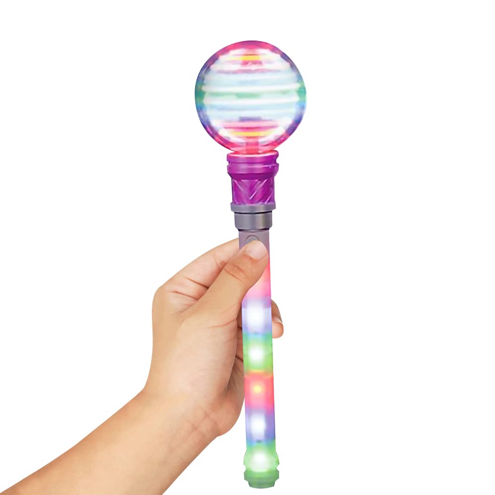ArtCreativity Light Up Wand for Kids, 14-Inch LED Spinning Toy Wand with Batteries Included, Fun Light Up Wand Toy for Boys and Girls, Perfect Party Favor, Birthday