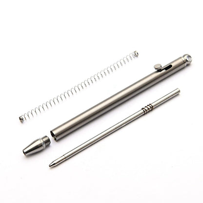 SZHOWORLD Mini Keychain Titanium Pen - Ultra Light Portable EDC Small Bolt Action, Outdoor Gadget Personality Creative Signature (Titanium Color)
