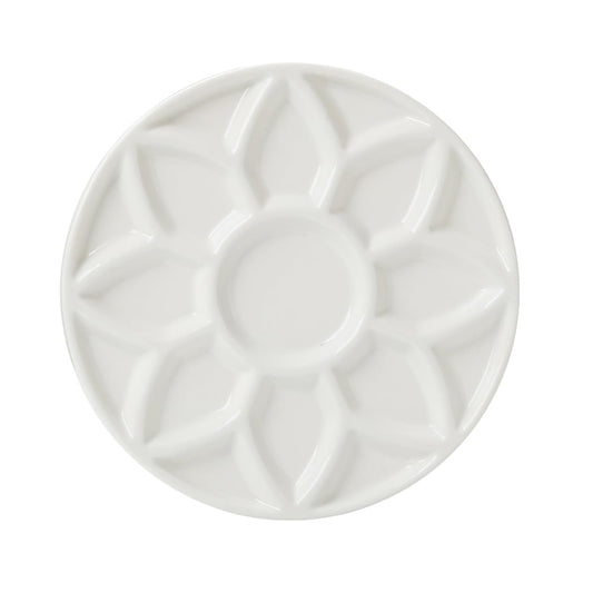 17-Well Paint Palette Porcelain Paint Palette Ceramic Tray Artist Watercolor Mixing Palette for Acrylic Oil Painting, Watercolor, Gouache Painting, Round