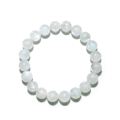 8MM Moonstone Bracelet for Men Women | Fits for 7-7.5" Wrist | Natural Crown Chakra Crystal for Emotion Spiritual | Gemstones for Relationship & Love | Come with choice Box & Velvet Pouch