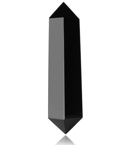 YATOJUZI 3.5" Black Obsidian Healing Crystals Wand Natural Crystals and Healing Stones Large Hexagonal Black Obsidian Crystal Points for Meditation Divination Reiki Energy Balancing 1PCS