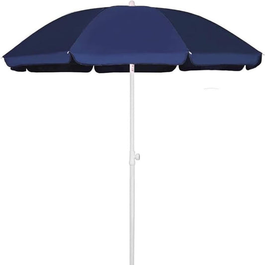 AMMSUN 6FT Portable Picnic Outdoor Canopy Sunshade Beach Umbrella with Tilt Function, Small Patio Umbrella - UPF 50+ protection Garden Umbrella 6' Navy Blue Patio Umbrella