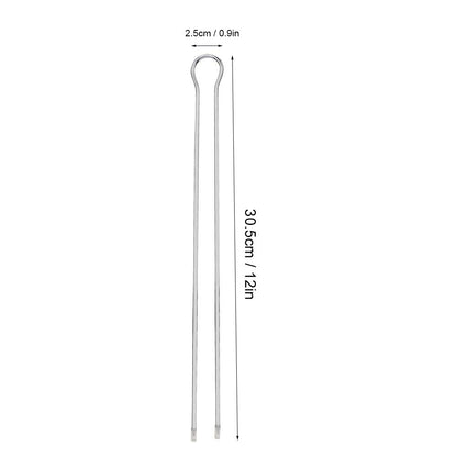 CYTGOUPER 6 Pcs Metal Skewers for kabobs, 12inch BBQ U-Shaped Telescopic Barbecue Skewers,Double Pronged Design Chicken Skewers BBQ Grill Set for BBQ Cookouts Picnic Camping Oven