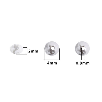 BEADIA Natural White Howlite Spacer Beads Caps Rondelle Disk Loose Beads for Beading Jewelry Making 4mmx2mm 38cm